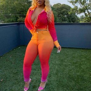 Two Piece Tie Dye Pencil Pants